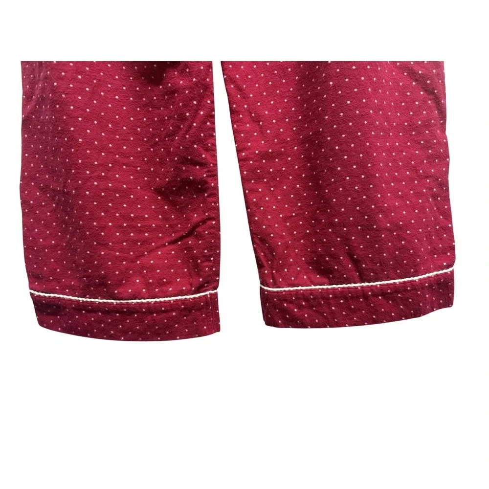 Gillian & O'Malley Pajama Pant Size LG Women's Polka Dot Red Flannel Sleep Pants